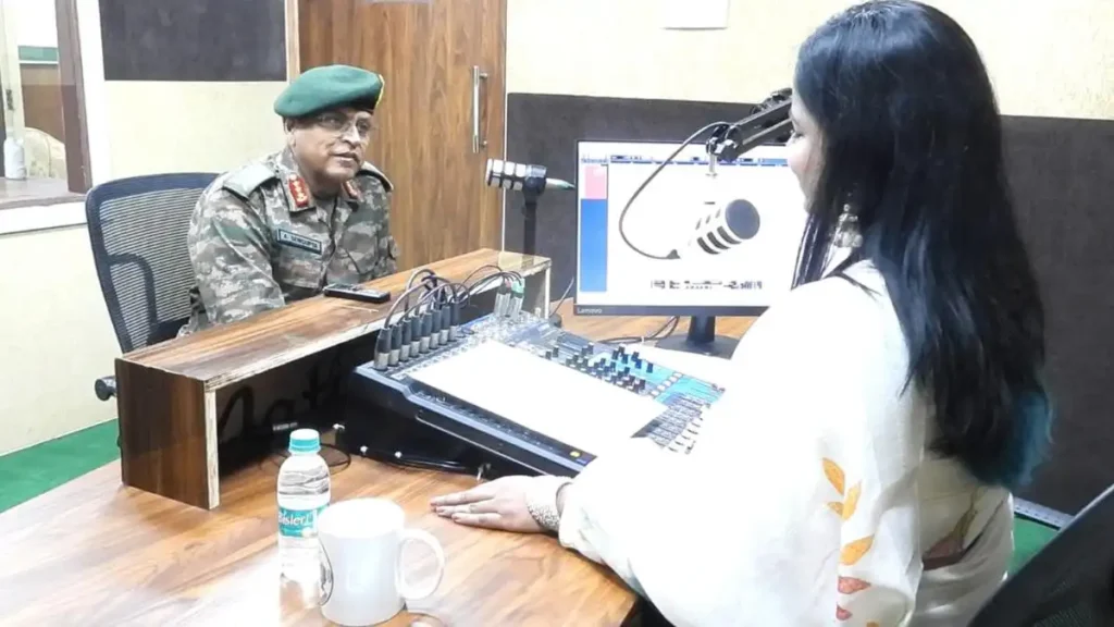 Voice of Kinnaur radio team broadcasting in Himachal village