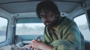 "Scene from Stolen movie review showing tense moment"