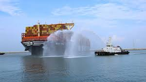 MSC Irina docked at Vizhinjam Port in Kerala, India