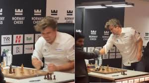 Magnus Carlsen focused during Norway Chess time control game