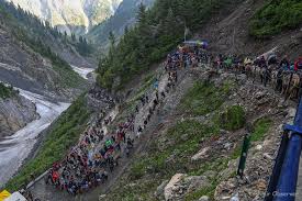 Amarnath Yatra no-fly zone signboard along pilgrimage route