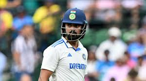 KL Rahul batting during an intense Test series match for India