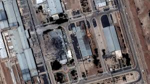 Aerial view of Iran nuclear site targeted by US strikes