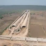 Engineers inside India’s widest tunnel construction in the Himalayas