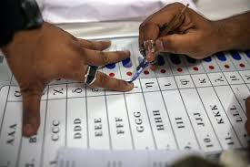 Polling booth setup for Bihar election webcasting in 2025
