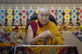 Dalai Lama with Tibetan monks in Dharamshala discussing successor traditions