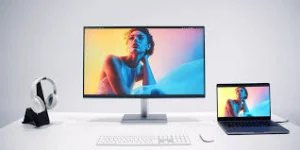 BenQ MA320U 4K monitor front view for MacBook Pro setup