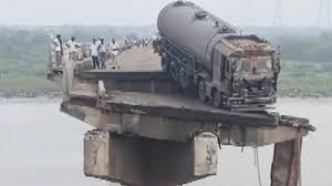 Gujarat bridge collapse site after incident
