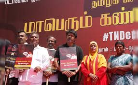 Vijay speaks at protest against custodial deaths in Tamil Nadu