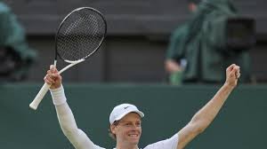 Jannik Sinner Wimbledon 2025 win trophy celebration on Centre Court