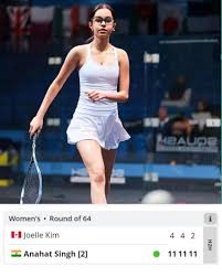 Anahat Singh competing at World Junior Squash Championships