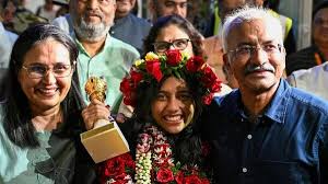 Divya Deshmukh celebrates FIDE Women’s World Cup win with trophy