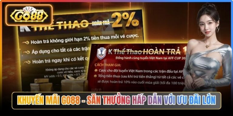 Khuyến Mãi Go88 - Săn Thưởng Hấp Dẫn Với Ưu Đãi Lớn 1 Khuyến Mãi Go88
