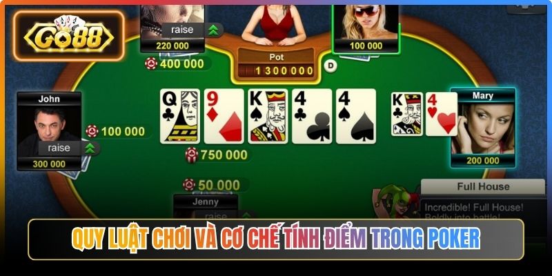 Poker Go88 – Trải Nghiệm Chiến Thuật Đỉnh Cao Cho Newbie 2 Quy luật chơi và cơ chế tính điểm trong poker